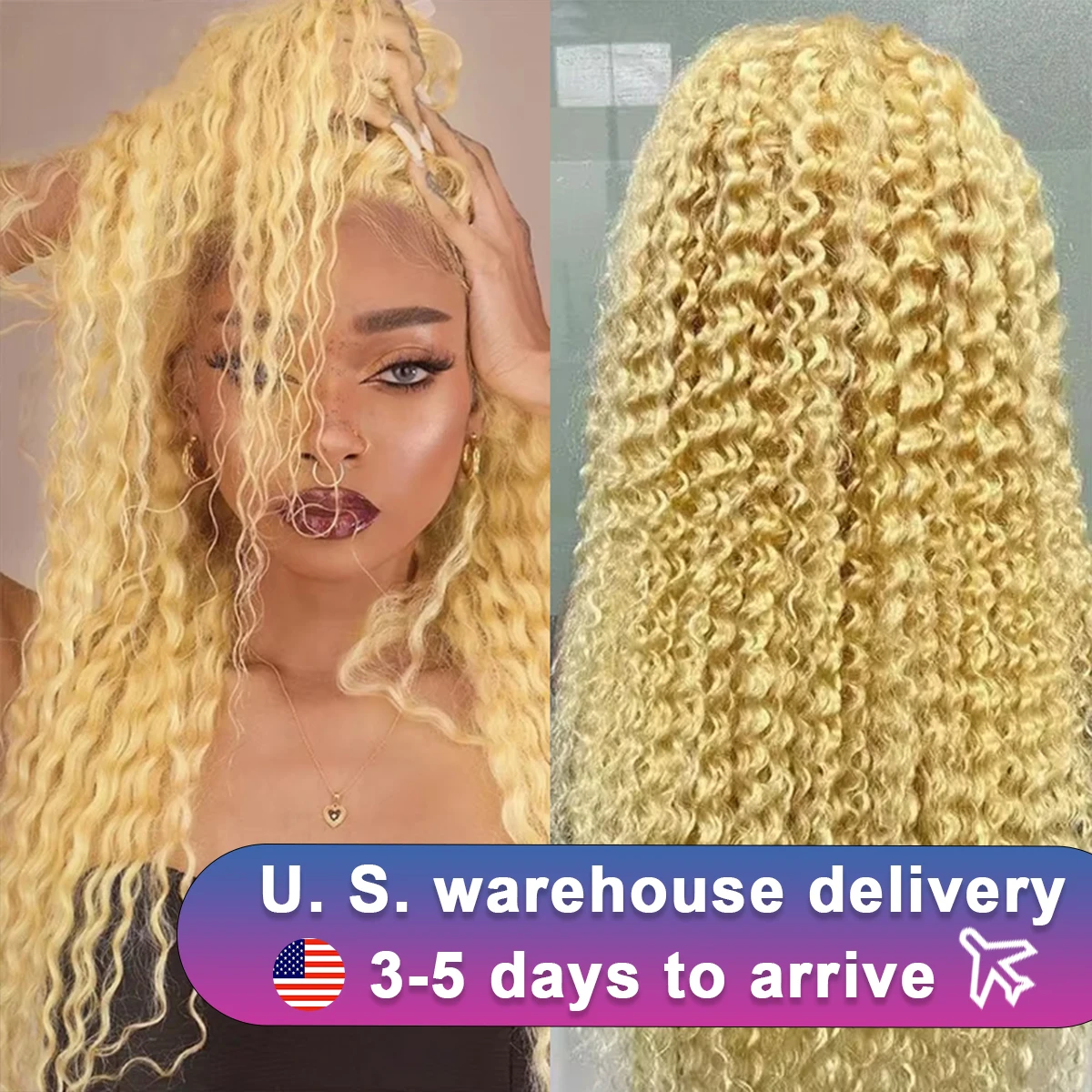 Curly Wig Blonde 13x6 HD Lace Frontal Wig Human Hair 26 28 Inch Deep Wave 613 Blonde Colored Melt Skin Lace Front Wigs For Women