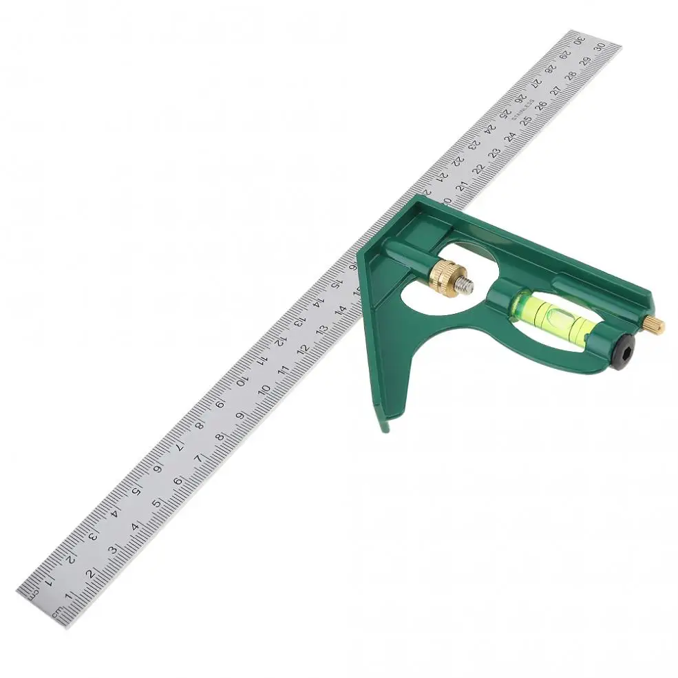 Imagem -02 - Régua Angular Quadrada com Combinação Ajustável com Nível de Bolha Calibre Multifuncional Ferramentas de Medição 45 90 Graus 12 Polegada 300 mm