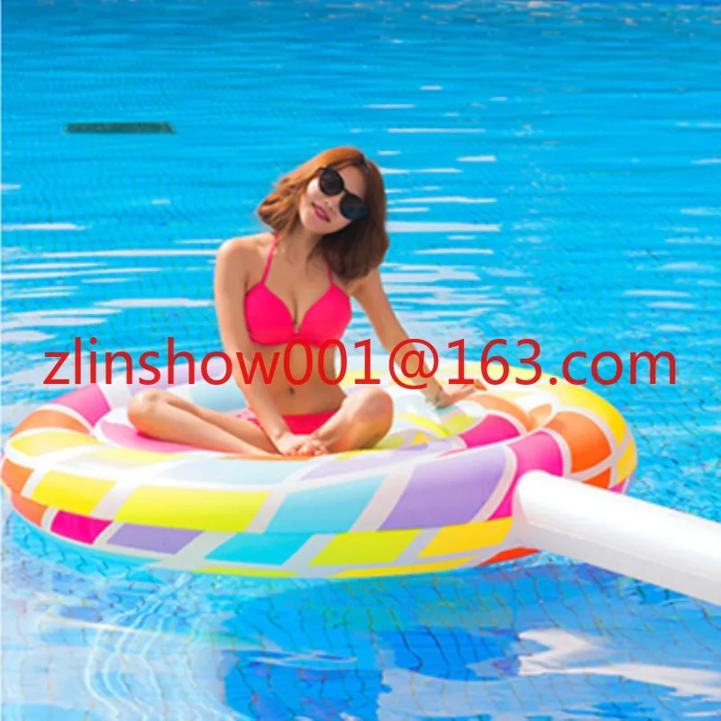 Inflatable swimming ring pad floating row floating bed inflatable lollipop