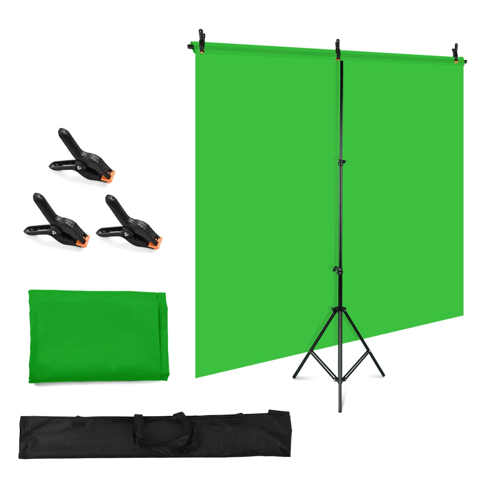 Universal Photography Green Screen Backdrop Set Lightweight Multifunctional Professional Green Photo Background Cloth with Stand