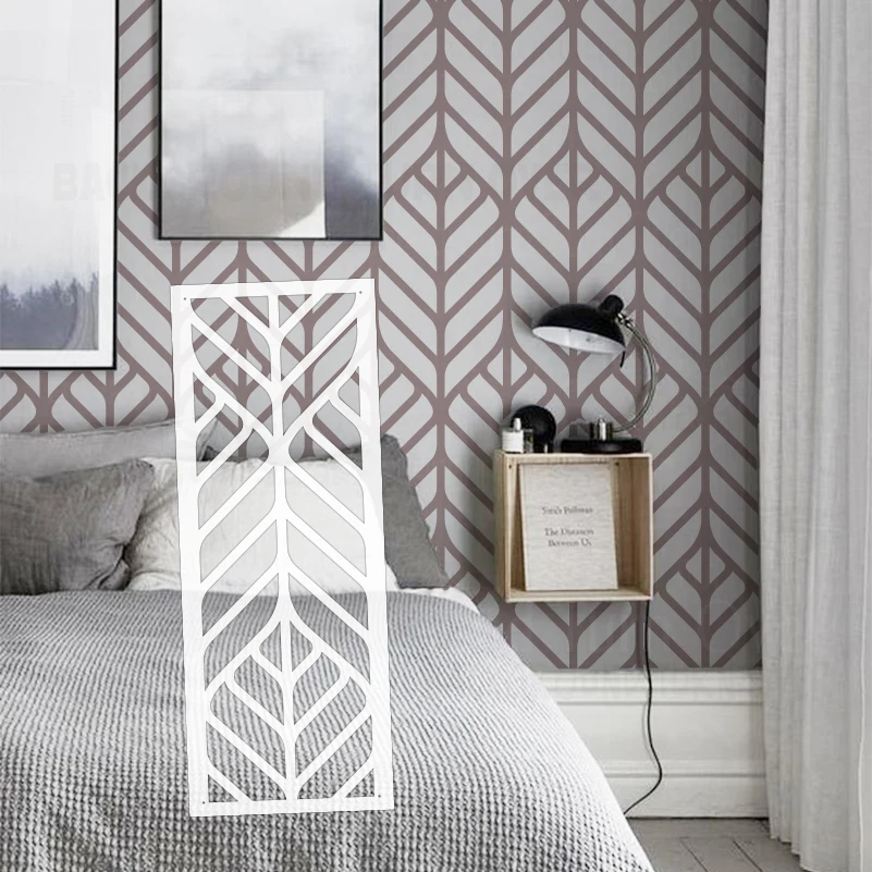 80cm - 120cm Wall Stencil For Painting Template To Paint Putty Decorative Decor Furniture Art Deco Line Linear Geometric S436