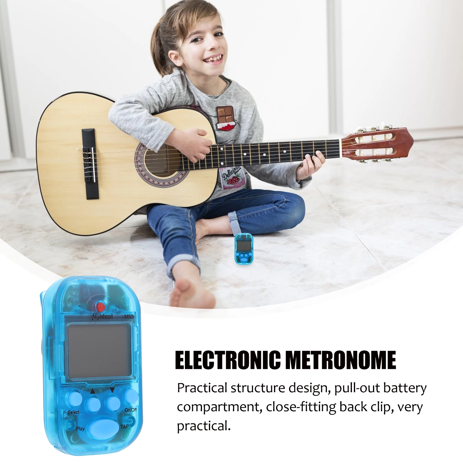 

Electronic Metronome Mini Blue Tool for Guitar Piano Violin Musical Instruments Practical Useful Rhythm Practice Long Life