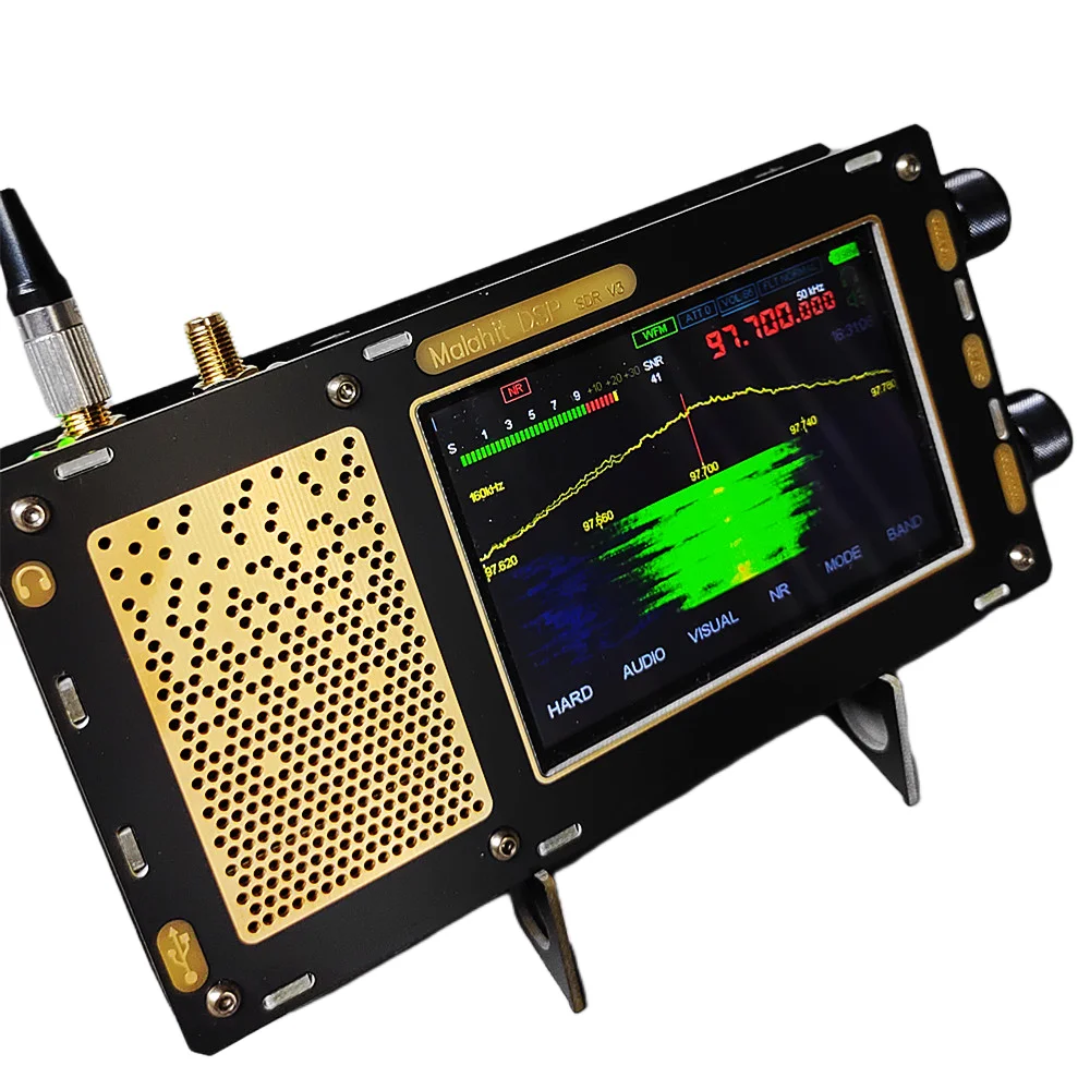 Imagem -02 - Malaquite Rádio Antena Dupla Versão Mais Recente 1.10c 1.10d Malahit-dsp Estéreo Portátil 3rd Versão Sdr Receptor 50khz2ghz Novo v3