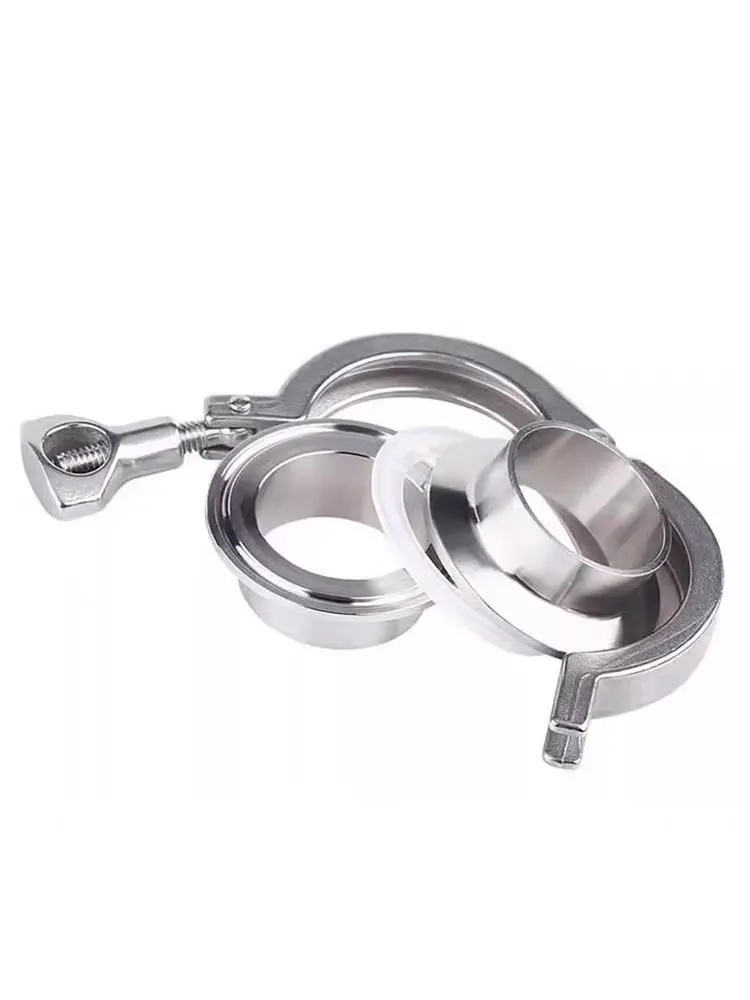 304 Stainless Steel Sanitary Quick-install Coupling & Clamp Set, Snap-type Chuck Hose Clamp