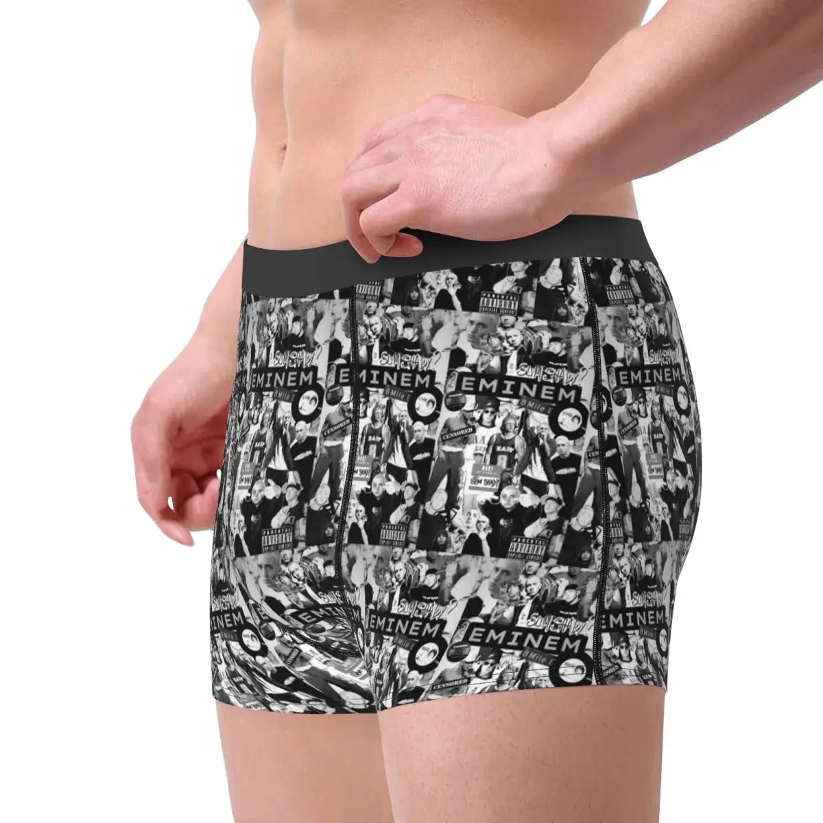 Calzoncillos Boxer, pantalones cortos, bragas Eminem, ropa interior suave para hombre, regalos para novio