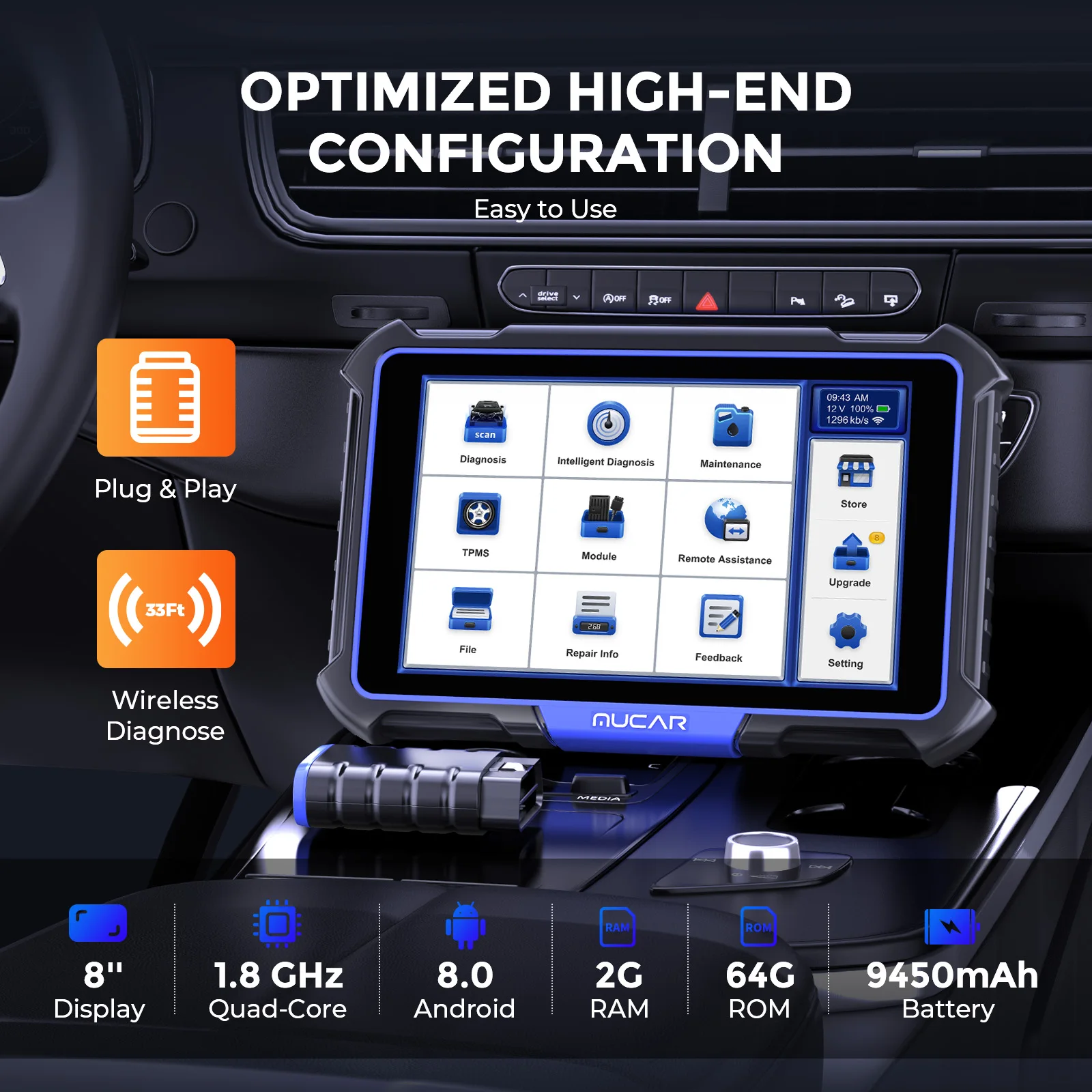 THINKCAR Thinkscan 689BT OBD2 Diagnostic Tools All System Diagnosis ECU Coding Bi-directional CANFD DOIP 34 Reset Lifetime Free