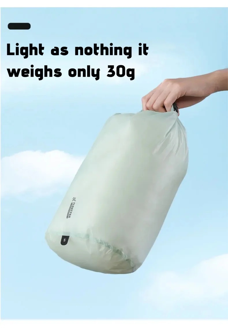 Ultraleichter, wasserdichter Packsack, Reise-Aufbewahrungstasche, Kleidungsorganisator, Sack, Kompressions-Verpackungswürfel für Camping, Wandern, Schwimmen – Detail 6