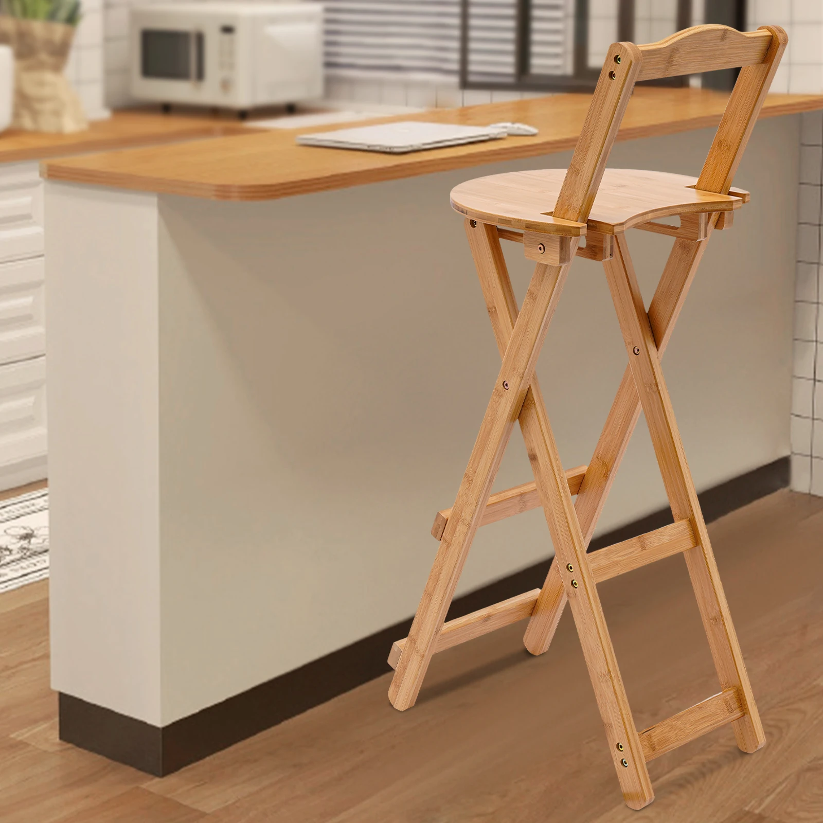 Bar Stool Counter Height Dining Chair for Kitchen Breakfast Bar Table Bamboo Bar Stools Outdoor Chair