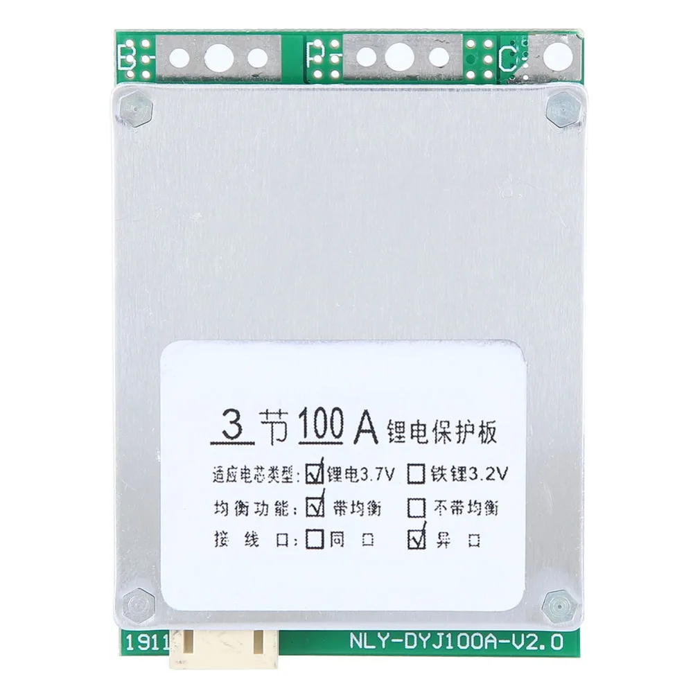 3S 12V 100A Lithium Battery Protection Board Split Port with Balance Charging Charging Controller High Current