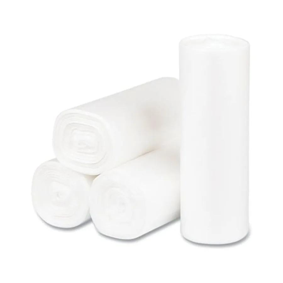 

High-density 4-gallon trash bags designed for heavy-duty waste management in commercial kitchens residential bathrooms and offi