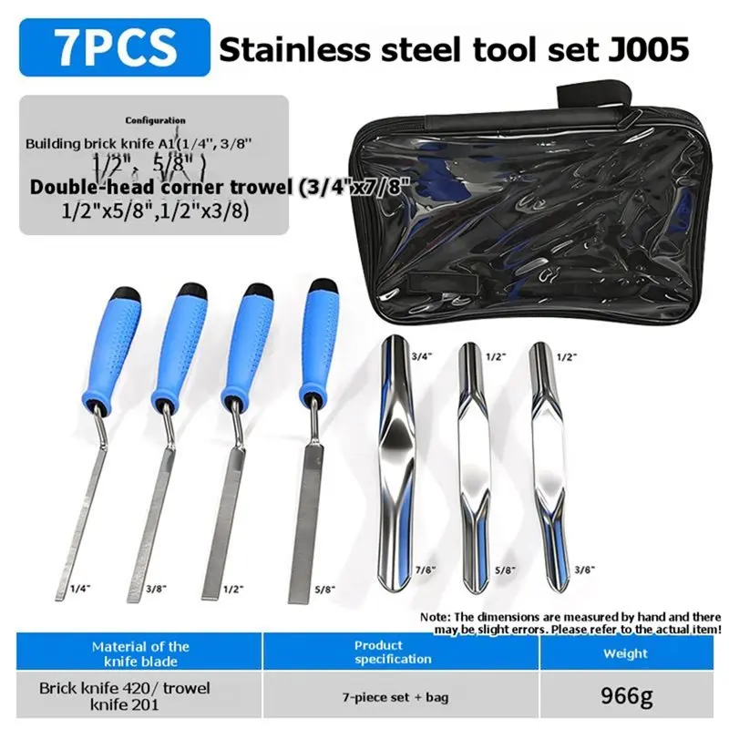 LLCS-Multi-Width Grouting Tool Stainless Steel Trowel With Ergonomic Grips & Travel Case