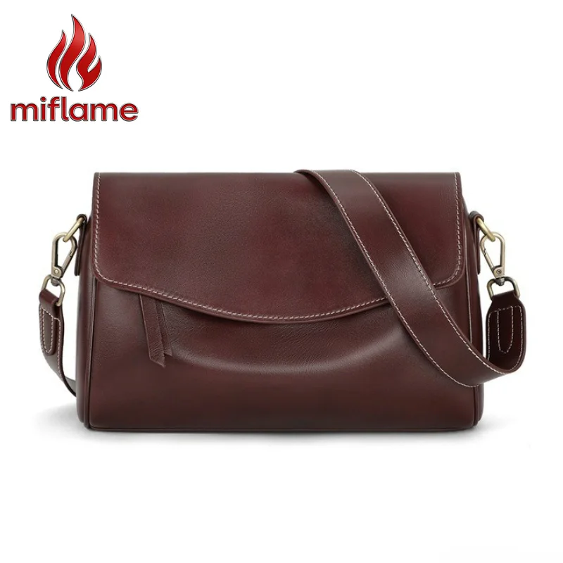 Minimalist Pillow Shoulder Bag for Women Genuine Leather Everyday Work Logofree with Crossbody Strap