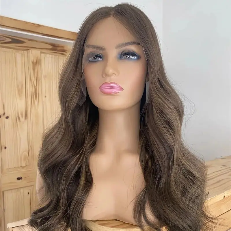 

13x4 Ombre Blonde Brown HD Lace Front Wig Synthetic Wigs Heat Resistant Fiber Hair Wig Pre Plucked Ready to Wear HD Glueless