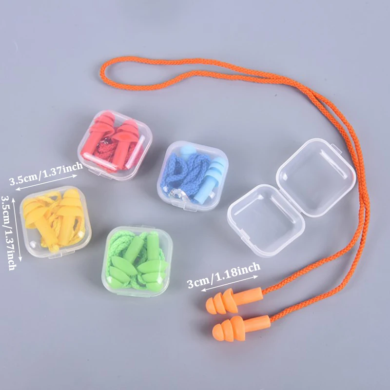 Silicone Ear Plugs Sleep Earplugs Noise Reduction Swimming Earplugs With Rope