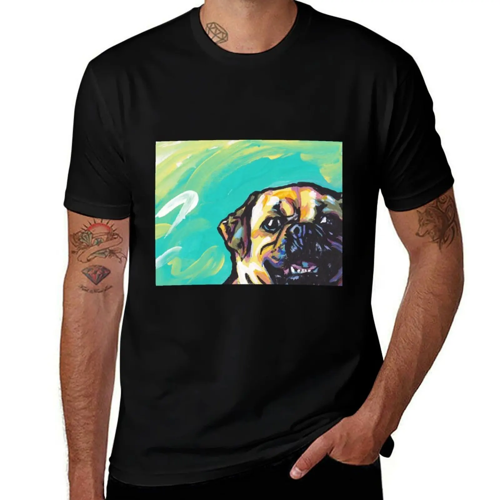 Puggle Dog Bright colorful pop dog art T-Shirt Outdoor Activity Sports T-Shirt