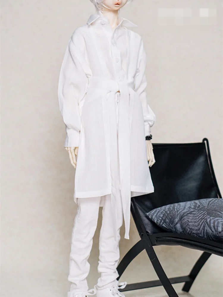 

Fake two-piece cotton and linen long shirt for bjd 1/4 MSD 1/3 SD13 SD17 Uncle doll clothes CMB280