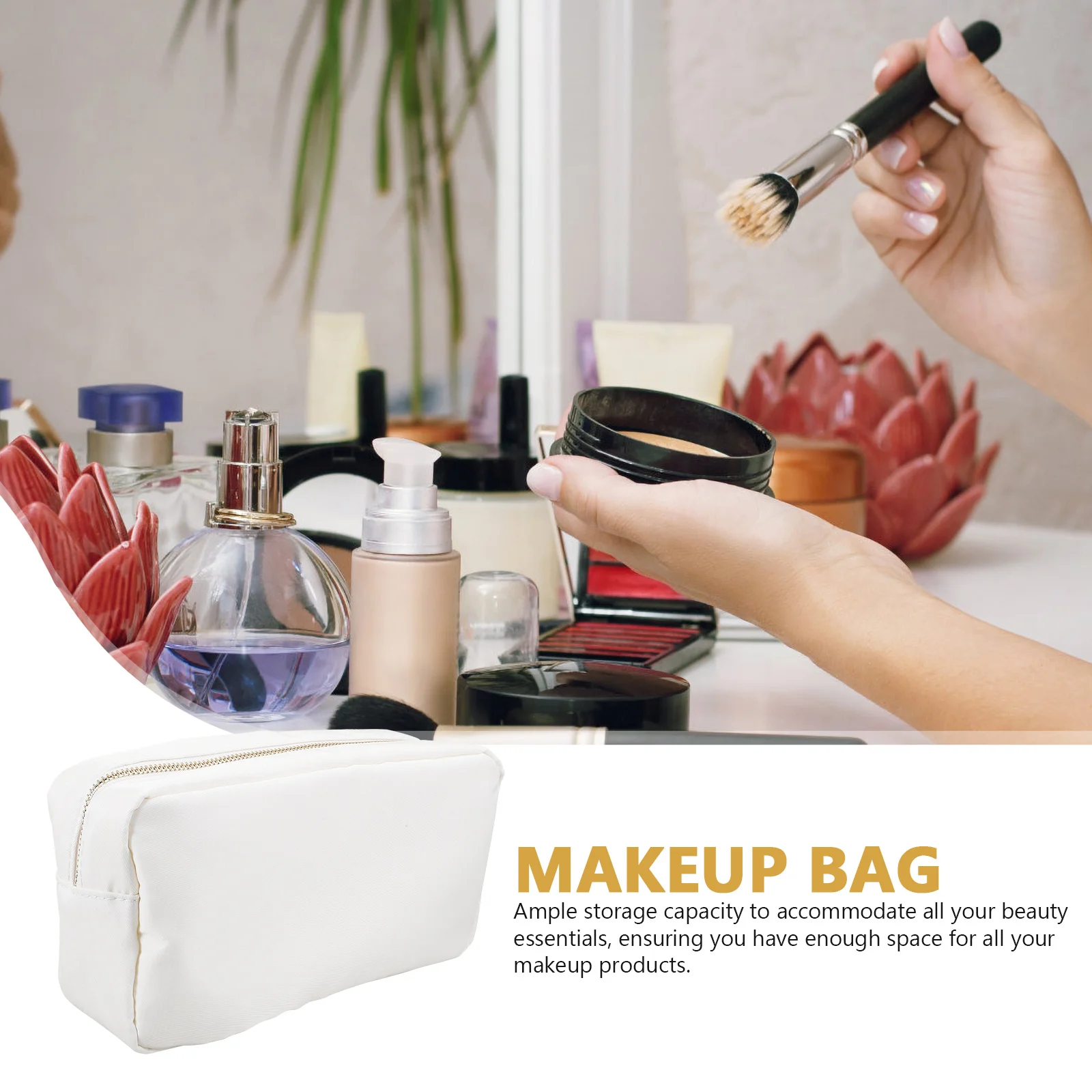 

Nylon Bag Toiletry Teen Makeup Bags for Women Pouch Portable Zipper Travel Large Capacity Waterproof Storage