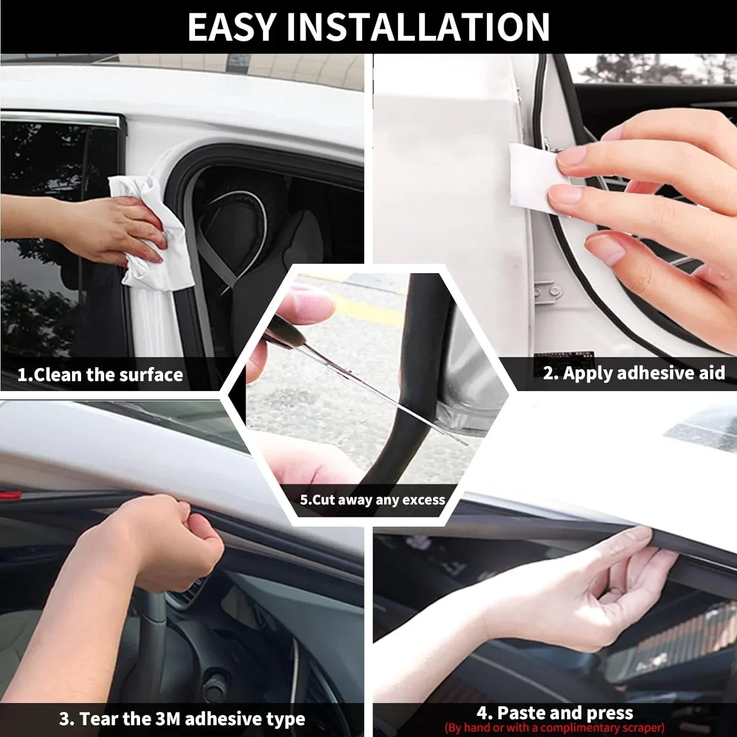 10pcs Door Seal Soundproof Kit For 2022 to 2024 KIA EV6 NQ5 Sorento  Rubber Weather Draft Seal Strip Wind Noise Kit Strip