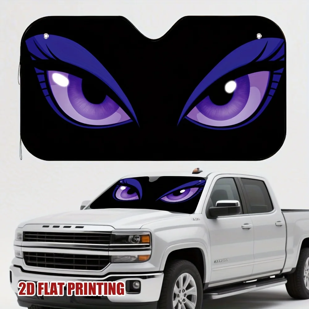 1pc Of Halloween-Themed Car Sunshade With Spooky Eyes, Perfect For Different Driving Situations, Enhances The Interior Atmospher