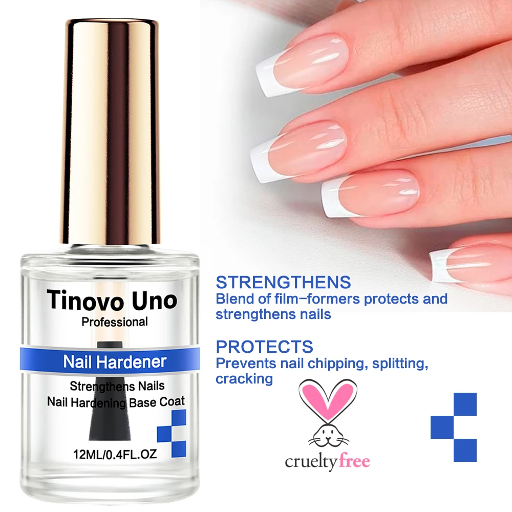 Tinovo Uno 12Ml Nagel Verharder Geavanceerde Formule Versterker Nagel Groei Systeem Base Coat Lucht Droge Clear Nagellak Verzorging