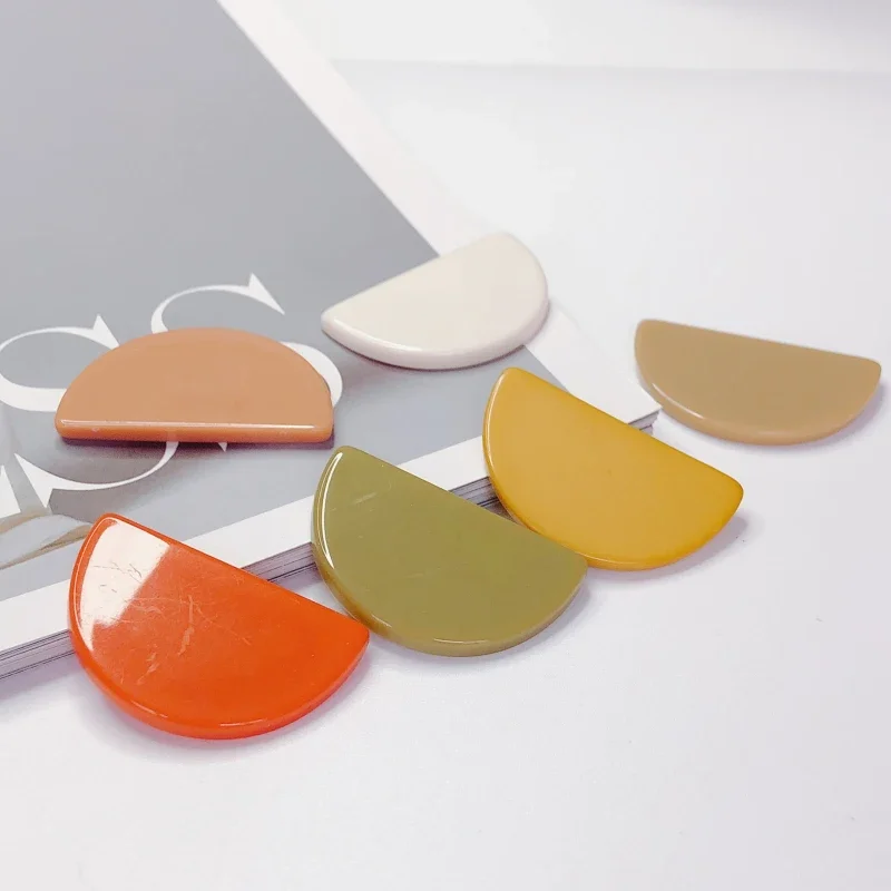 Semicircle Acrylic Plastic Resin Spacer Eardrop Earring Accessories Pendant Necklace Charms Diy Handmade Material 10pcs