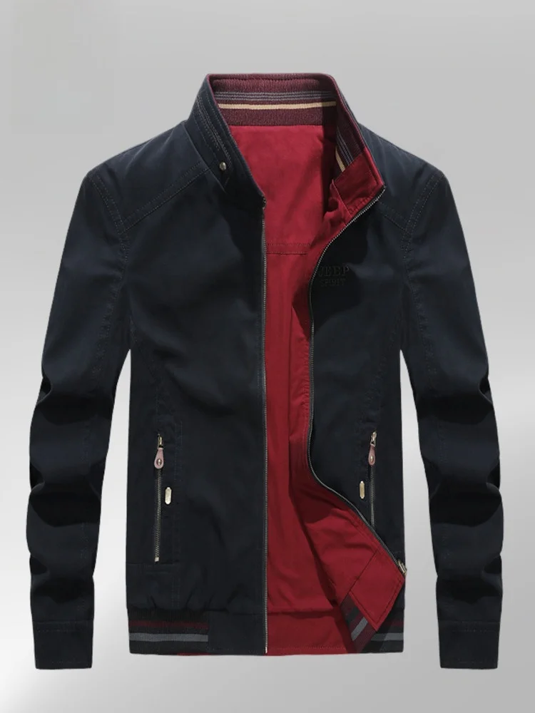 

Двусторонняя одежда, мужская куртка свободного покроя, легкая весенне-осенняя новинка, повседневное тонкое пальто с римским воротником, удобная верхняя одежда