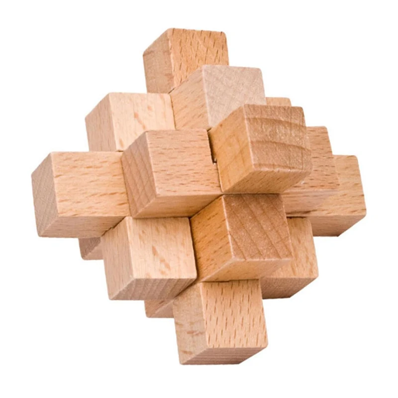 ألغاز دعابة الدماغ بقفل لوبان الخشبي للبالغين والأطفال هدايا تعليمية لإزالة تجميع الألعاب الفكرية تحدي الذكاء #3