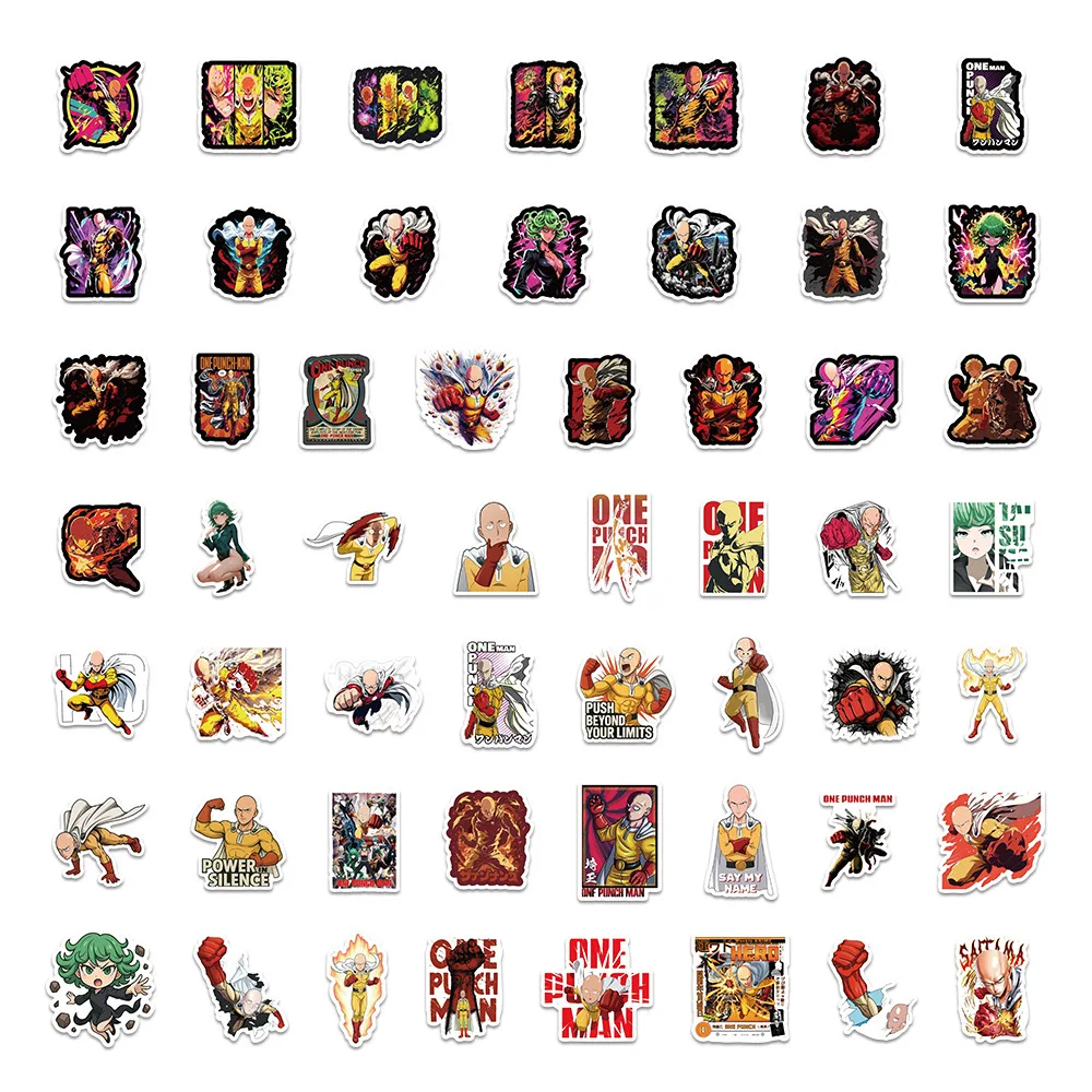 54PCS Cartoon One Punch Man Anime Aufkleber DIY Dekoration Wasserdicht Skateboard Notebook Graffiti Spielzeug