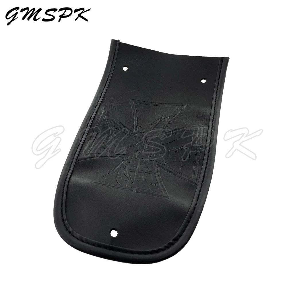 Black/Brown Leather Flame Pattern Rear Fender Bib Cover Pad Fit for Harley Touring Ultra Limited Electra Glide Road 1997-2016