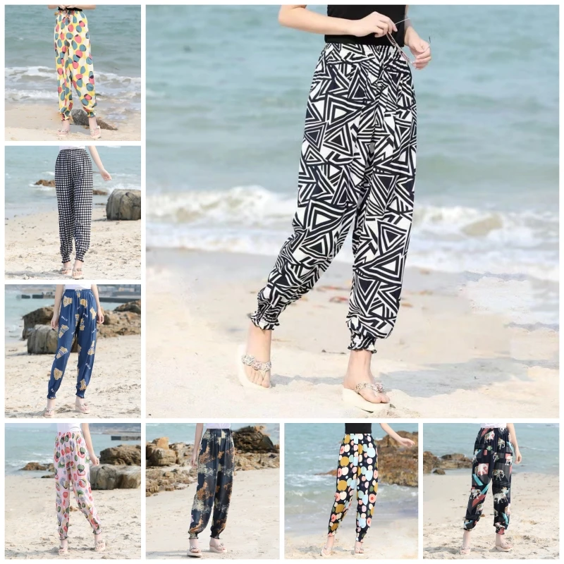 【LF】Adults Lantern Pants S-3XL Women Anti-Mosquito Trousers Casual Long Loose Boho Style Pants for Spring Summer