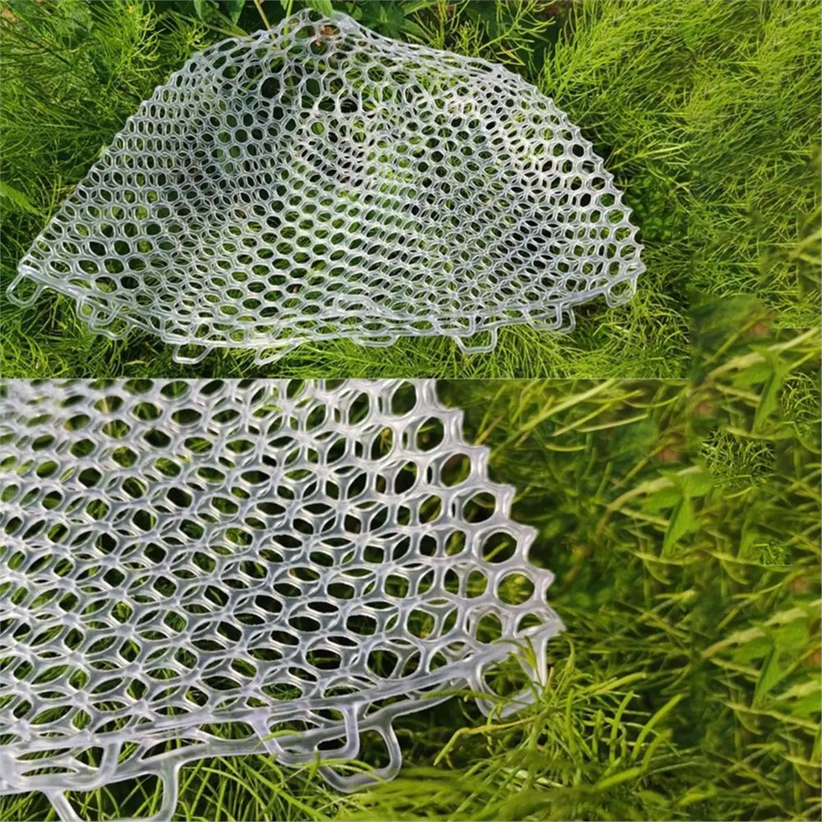 salego 2Pcs Rubber Fishing Net Replacement Netting Without Handle Fly Fish Landing Nets Bag Foldable Rubber Mesh White - view 6