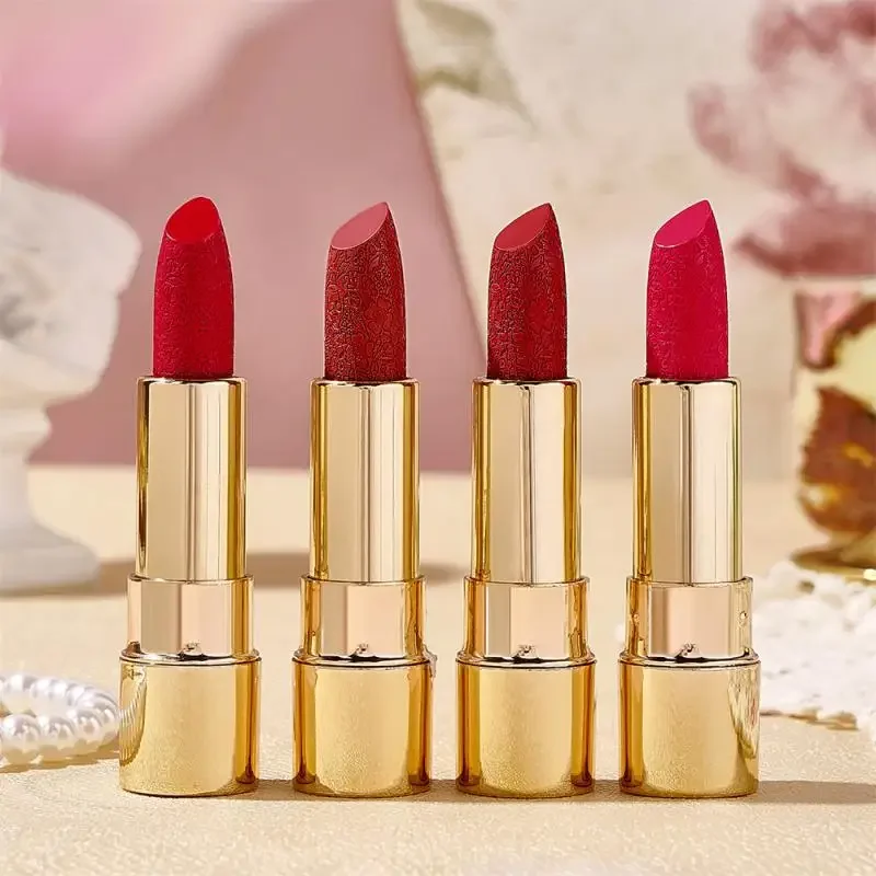 Vintage Relief Matte Lipstick Long-lasting Non Stick Cup Nude Lip Beauty Makeup Smooth Waterproof Lipstick Gift  Lipstick