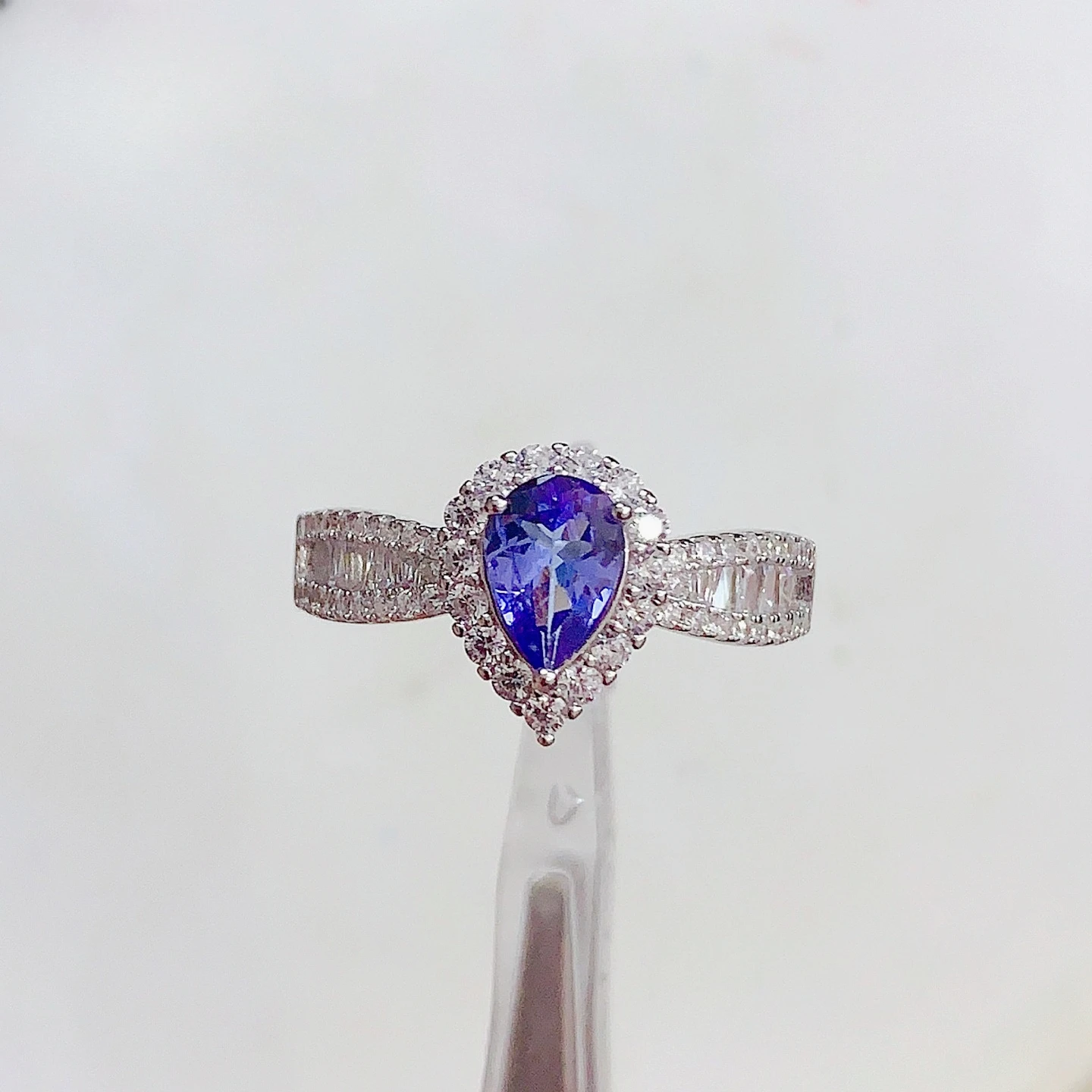Natural Tanzanite Ring with Certificate 7x5mm Genuine 925 Silver Tanzanite Jewelry Classic Design Silver Gemstone Ring for Women