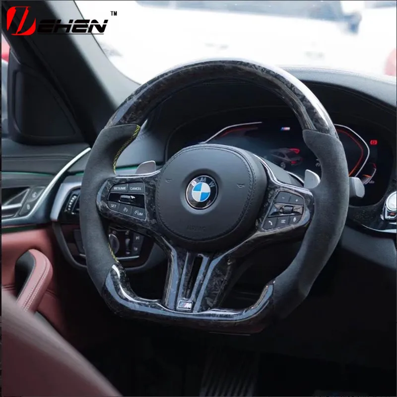 Carbon Fiber Steering Wheel Trim Cover panel For BMW 3 4 5 6 7 Series G01 G02 G05 G07 G26 G20 G30 G32 G80 G12 F90 F96 F97  F98