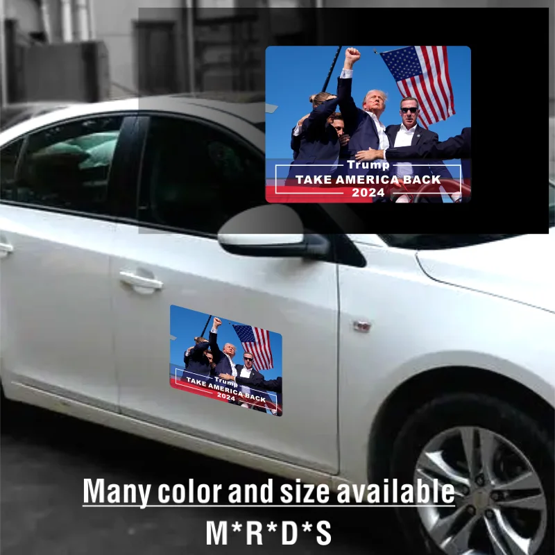 Trump 2024 Car Stickers Waterproof Auto Window Bumper Side Body Styling Presidential Election Vinyl Decals Decoration