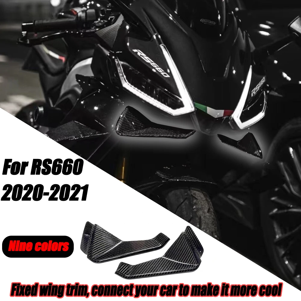 

Semspeed rs660 Motorcycle Front Beak Cover Carbon Fiber Wind Lip Cover Cone Aerodynamics Fairing Winglets For Aprilia RS660 2021