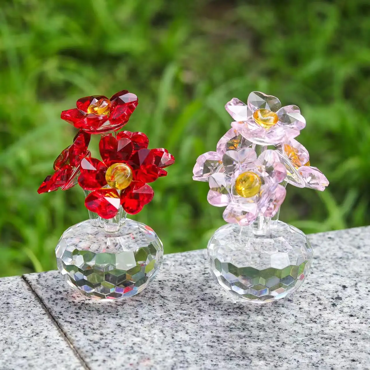 

Exquisite Creative Crystal Heart Shaped Petals Flower Art Ornaments Simulation Crafts Home Furnishings Wedding Birthday Gifts