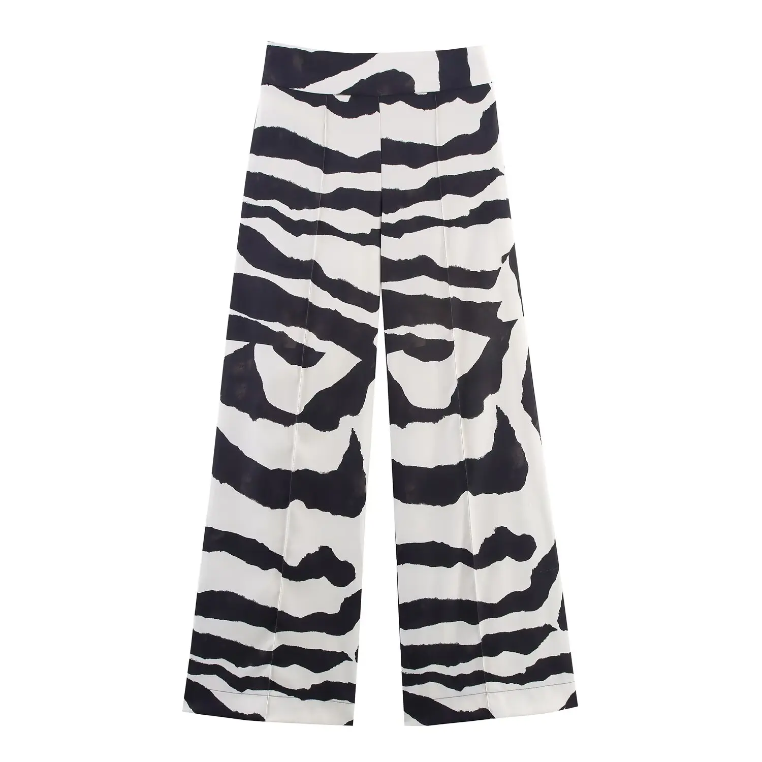 2025 novas roupas femininas estilo europeu e americano moda padrão zebra calças casuais de perna larga