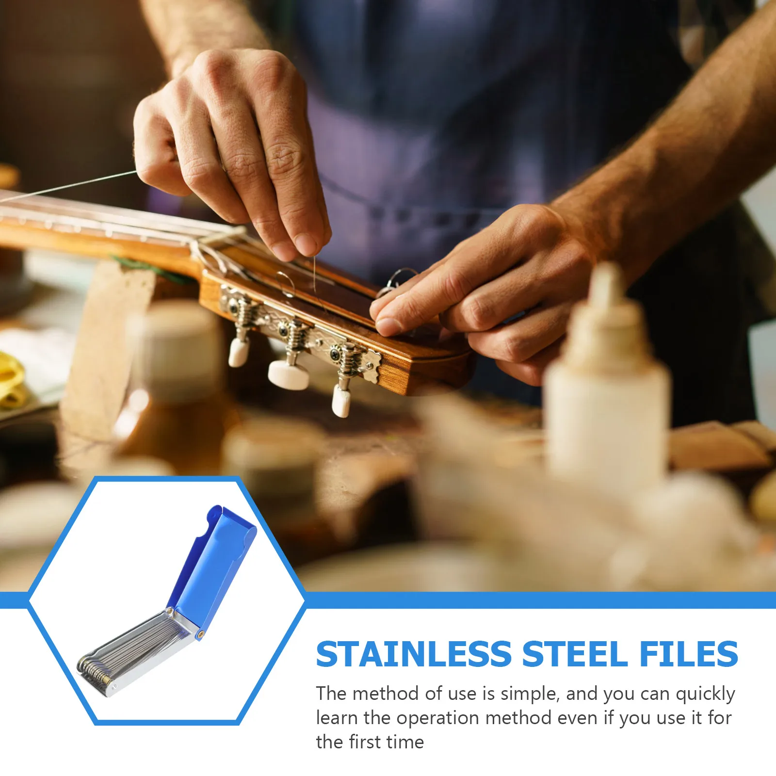 

1 set 1 Set Guitar Nut Groove File Stainless Steel Portable Precision Tool For Quick Maintenance Musical Instrument Sharpening