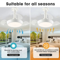 48W Super Bright LED Fan Light 2-In-1 Ceiling Fan Light with Remote Control Reversible Washable Blades for Living Room Bedroom