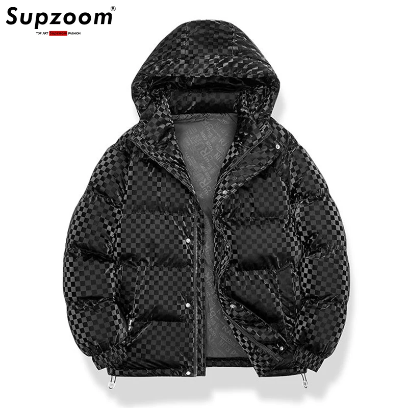 Supzoom New Arrival Casual Mens Winter Trendy Hooded Bread Couple Bright Face Starry Thickened Coat Cotton-padded Jackets