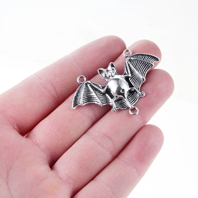 10pcs Antique Silver Plated Bat Connector Charms For Jewelry Findings Accessories 4.5*3cm