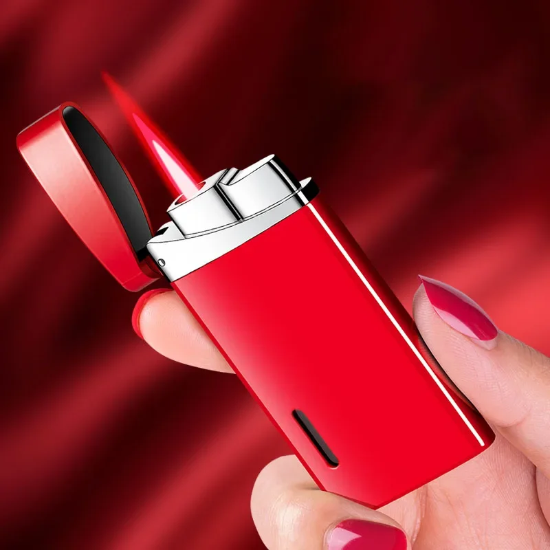 New single direct flush inflatable lighter custom logo zinc alloy luxury creative lighter windproof gas lighter