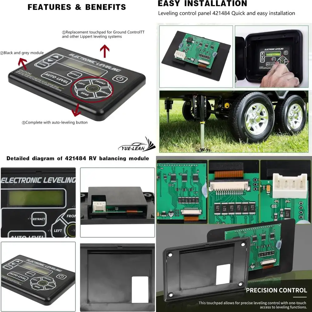 

421484 RV Auto Leveling System Touchpad, Replacement for Lippert Electric Leveling Jacks, Control Panel with Backlit LCD Display