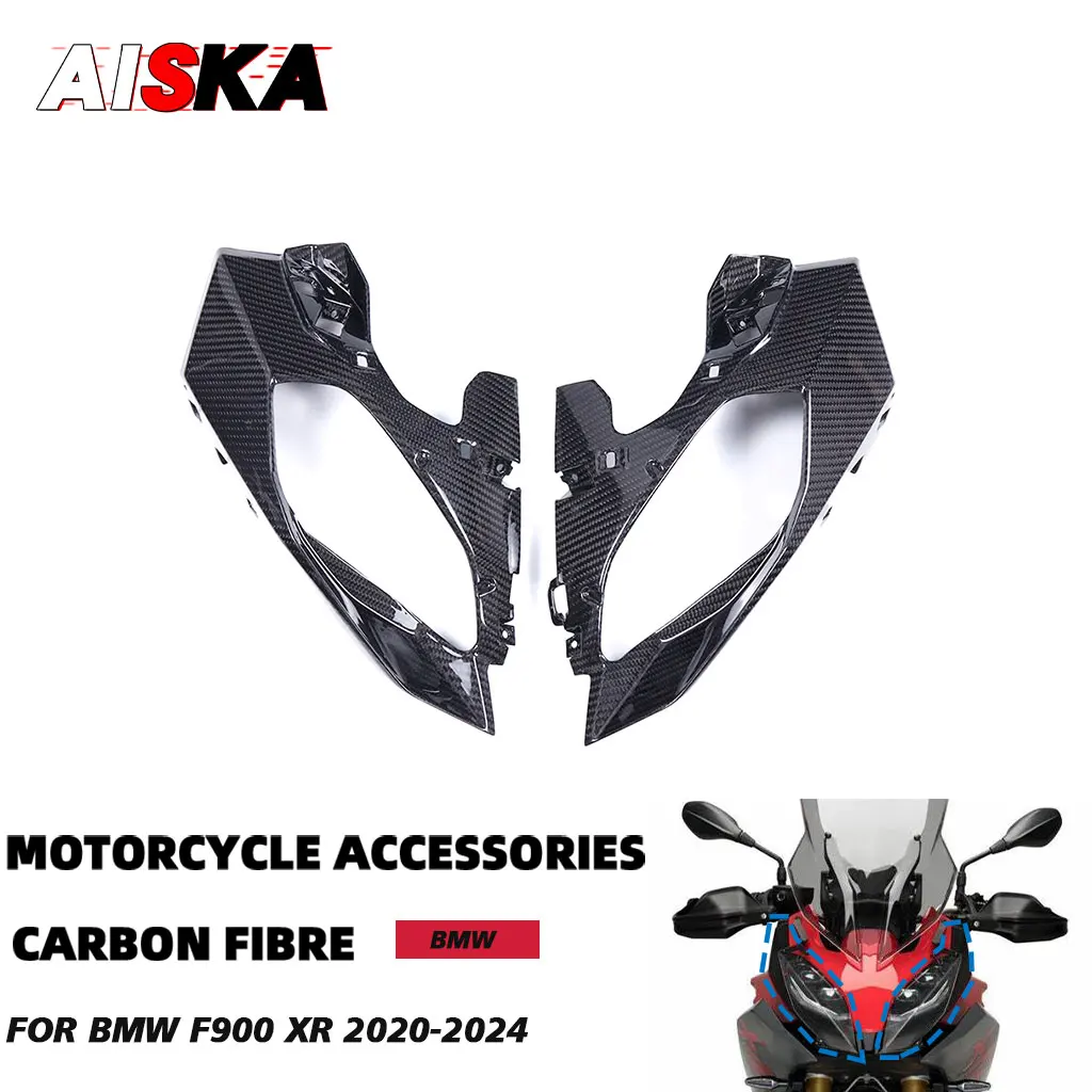 Front Lamp Lower Cover For BMW F900 XR F900XR 2020 2021 2022 2023 2024 Full Carbon Fiber Motorcycle Headlight Protector Fairing