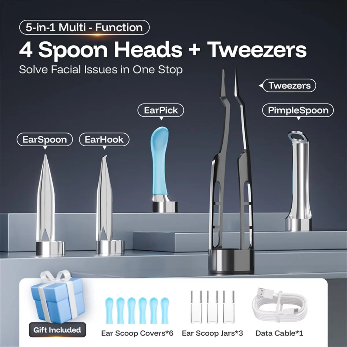 ad11]-high-definition-visual-ear-cleaning-instrument-wireless-connection-with-screen-visual-ear-scoop-5-in-1-device-white