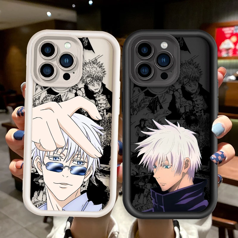 Jujutsu Kaisen Gojo Satoru For Apple iPhone 15 14 13 12 11 Mini XS XR X 8 7 Pro Max Plus Soft Eye Ladder Phone Case