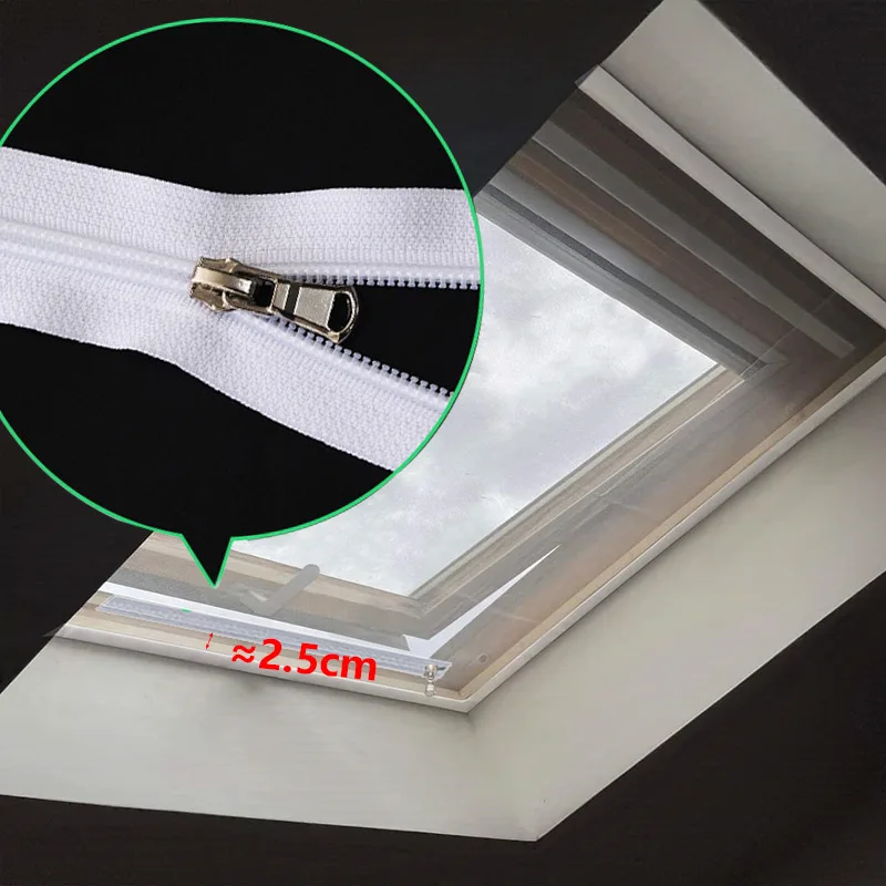 TYMF New Window Screen Mesh with Zipper and Invisible Fiberglass - Customizable Size Mesh Summer Prevent Mosquitoes and Flies