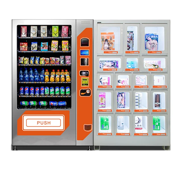 Unmanned Custom Vending Machines Combo Vending Machine Half Drinks Half Adult Products