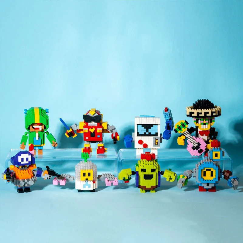 Cartoon Robot Game Building Blocks Creative 3D DIY Assembled Model Dalier Monster Micro Brick Figures Kid Toys For Birthday Gift